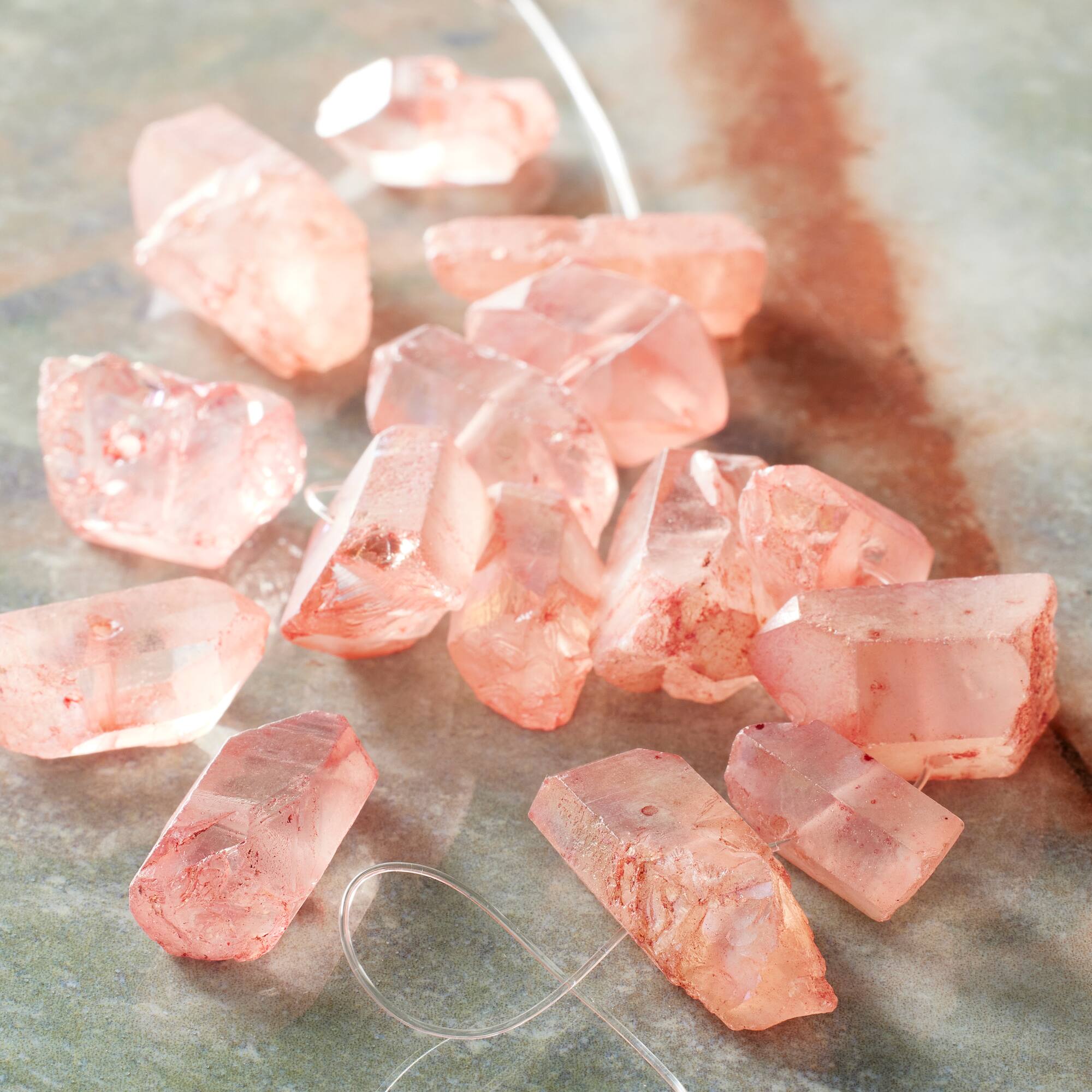 Peach Crystal Chunk Beads by Bead Landing™